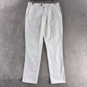 SuitSupply Dress Pants Mens Size 48 White Porto Trousers Cotton Stretch Slim Fit